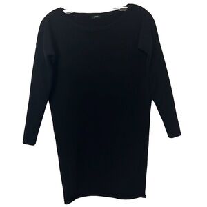 J.Crew Dolman Sleeve Sweater Knit Wool Black Dress Tunic